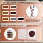 Wood Floor Repair Kit - 7 Color Markers for Furniture Scratch Touch Up - Image 3