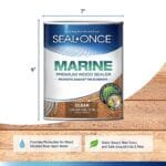 Marine Wood Waterproofer: Clear Premium Sealer & Stain - 1 Gallon - Image 2