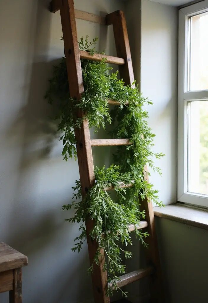 10 DIY Herb Drying Rack Ideas That Will Transform Your Kitchen (You Won't Believe #4!) - 1. Vintage Ladder Rack