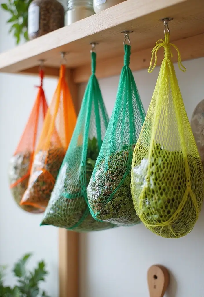 10 DIY Herb Drying Rack Ideas That Will Transform Your Kitchen (You Won't Believe #4!) - 3. Hanging Mesh Drying Bags