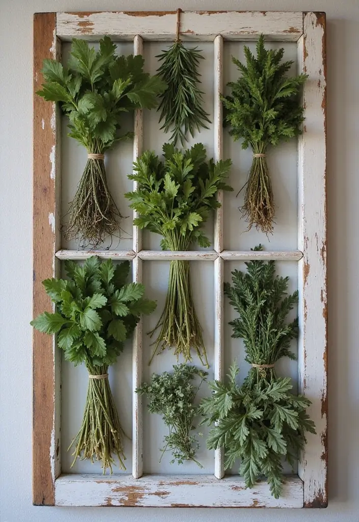 10 DIY Herb Drying Rack Ideas That Will Transform Your Kitchen (You Won't Believe #4!) - 7. Repurposed Window Frame Rack