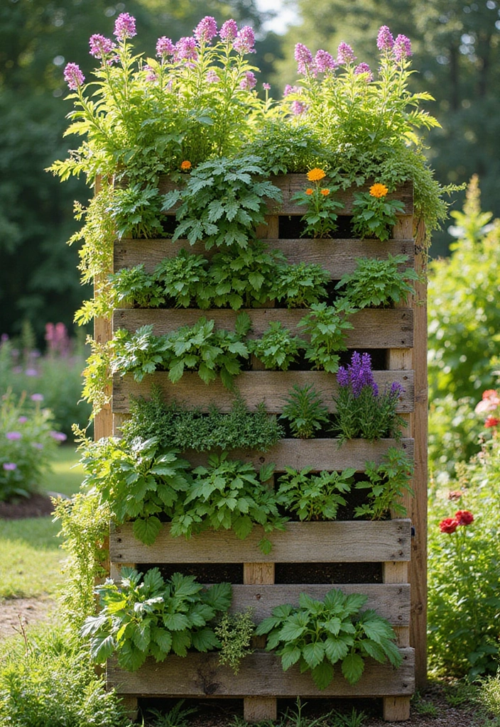 10 Jaw-Dropping Pallet Garden Ideas That Will Make Your Neighbors Jealous! - 1. Vertical Pallet Gardens: Space-Saving Wonders