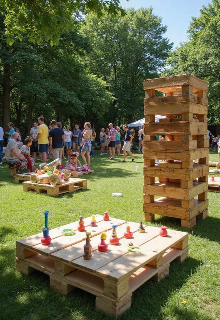 10 Jaw-Dropping Pallet Garden Ideas That Will Make Your Neighbors Jealous! - 10. Interactive Pallet Games: Fun in the Garden