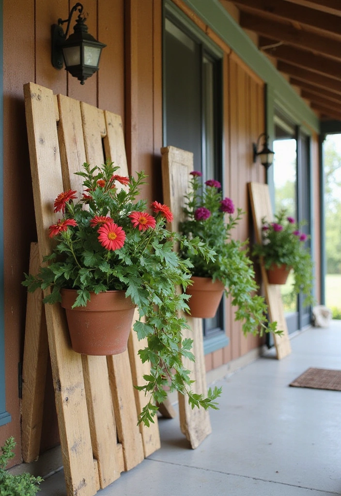 10 Jaw-Dropping Pallet Garden Ideas That Will Make Your Neighbors Jealous! - 2. Hanging Pallet Planters: Rustic Elegance