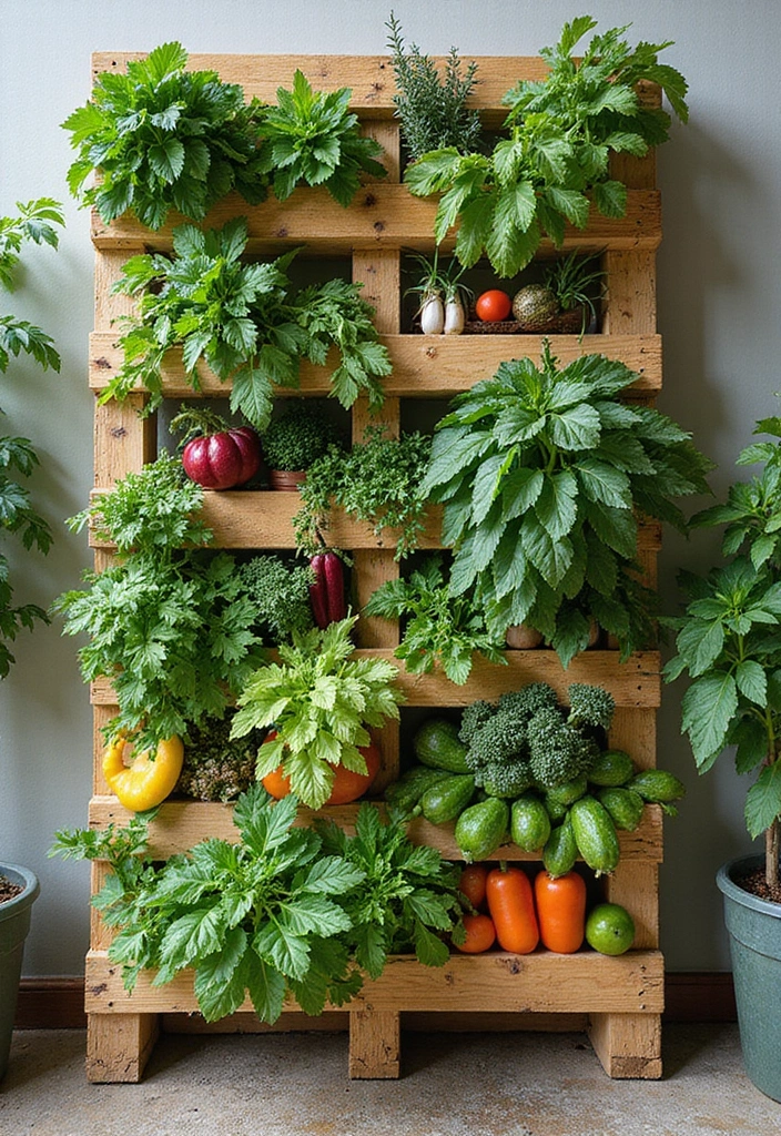 10 Jaw-Dropping Pallet Garden Ideas That Will Make Your Neighbors Jealous! - 5. Edible Vertical Gardens: Fresh Ingredients