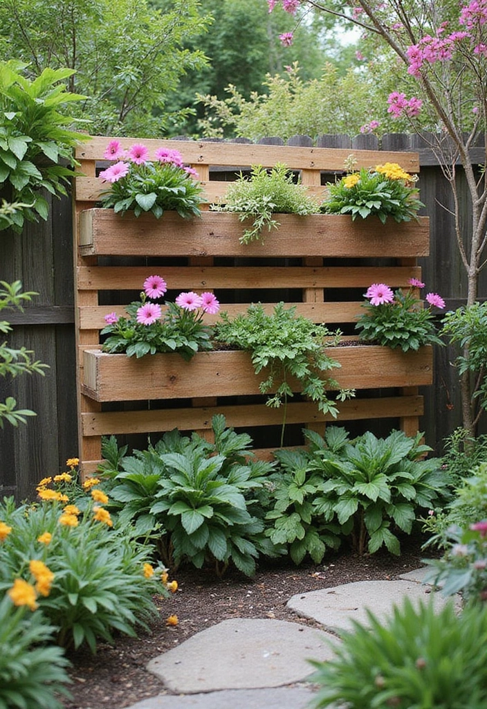 10 Jaw-Dropping Pallet Garden Ideas That Will Make Your Neighbors Jealous! - 6. Pallet Wall Planters: Art in Your Garden