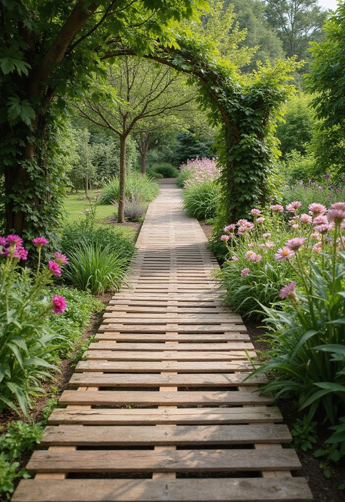 10 Jaw-Dropping Pallet Garden Ideas That Will Make Your Neighbors Jealous! - 8. Pallet Walkways: Rustic Pathways