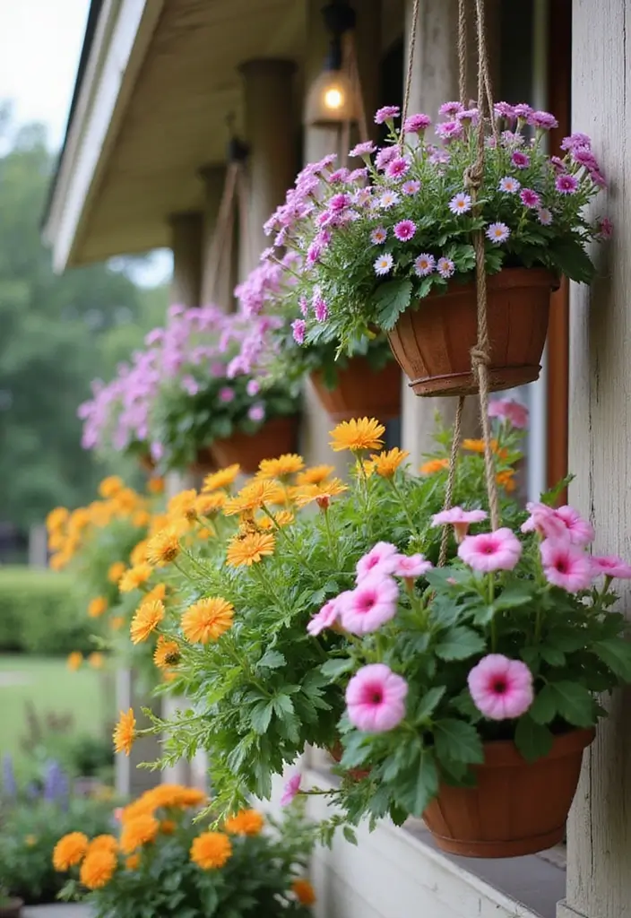 15 Container Gardening Ideas That Will Transform Your Small Space Into a Green Oasis! 🌼 - 3. Hanging Basket Paradise