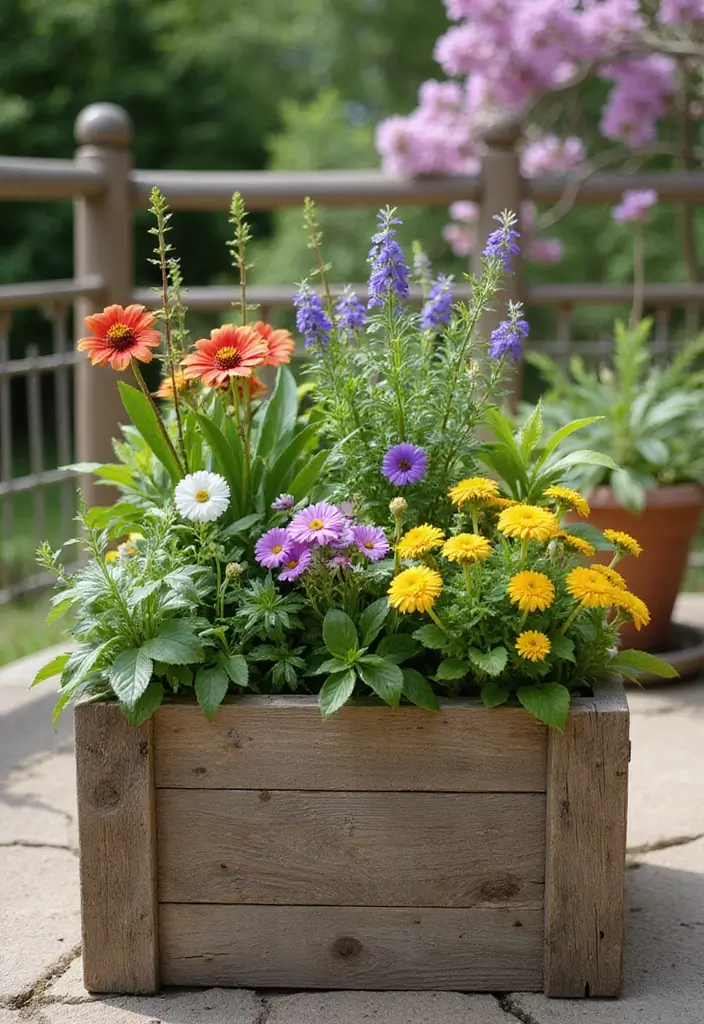 15 Container Gardening Ideas That Will Transform Your Small Space Into a Green Oasis! 🌼 - 6. Rustic Wooden Boxes
