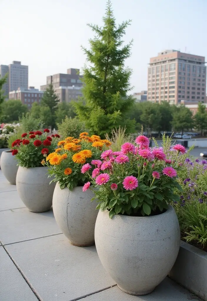 15 Container Gardening Ideas That Will Transform Your Small Space Into a Green Oasis! 🌼 - 7. Stylish Concrete Planters
