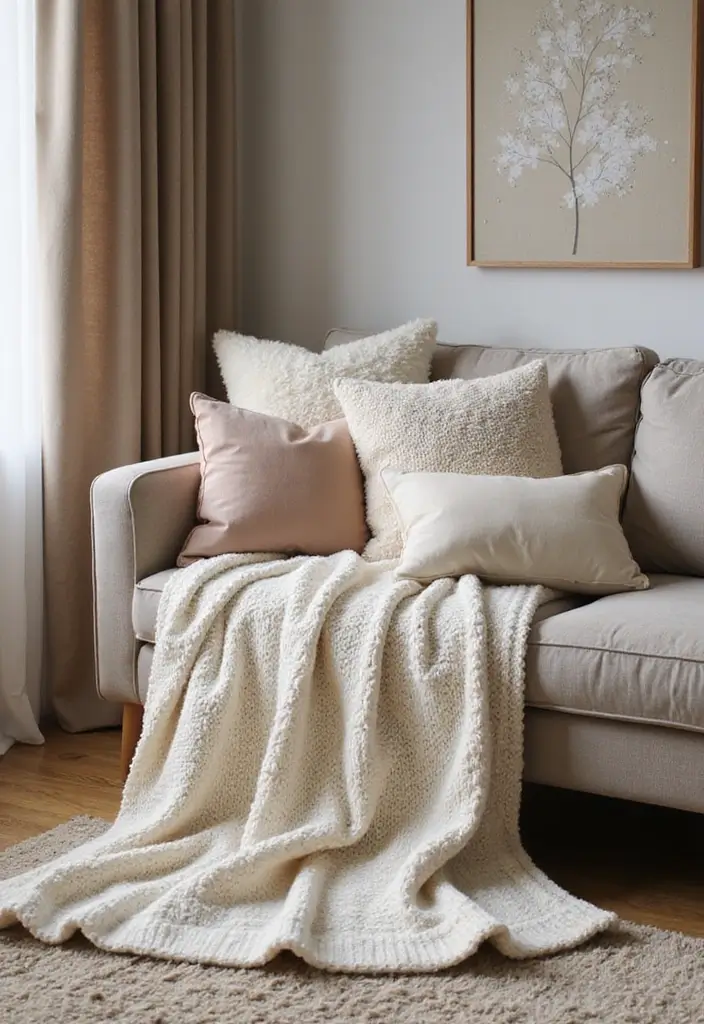 15 Cozy Living Room Decor Ideas That'll Make You Want to Snuggle Up Forever! - 1. Embrace Soft Textiles