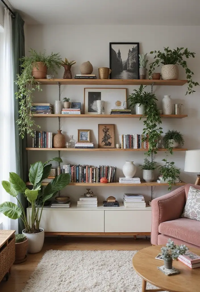 15 Cozy Living Room Decor Ideas That'll Make You Want to Snuggle Up Forever! - 14. Utilize Bookshelves for Style and Function