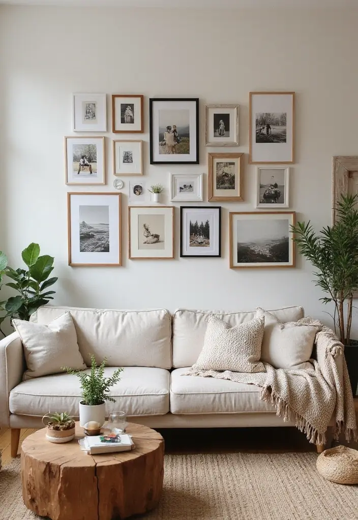 15 Cozy Living Room Decor Ideas That'll Make You Want to Snuggle Up Forever! - 3. Create a Gallery Wall