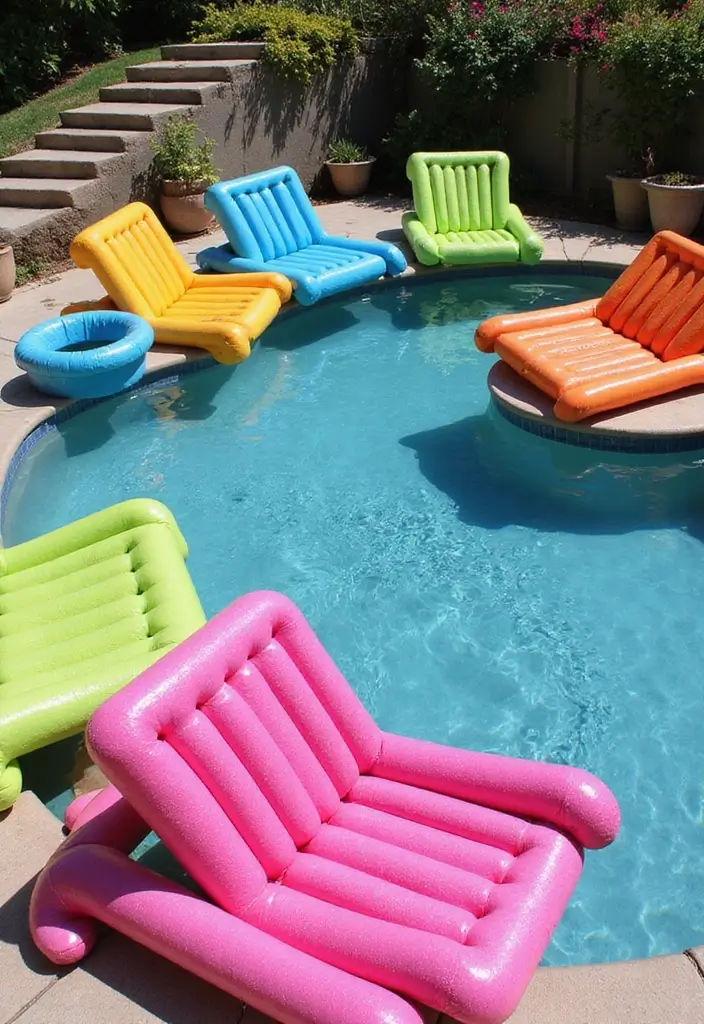 15 DIY Pool Patio Decor Ideas You'll Wish You Knew Sooner! - 1. Upcycled Pool Noodle Lounge Chairs