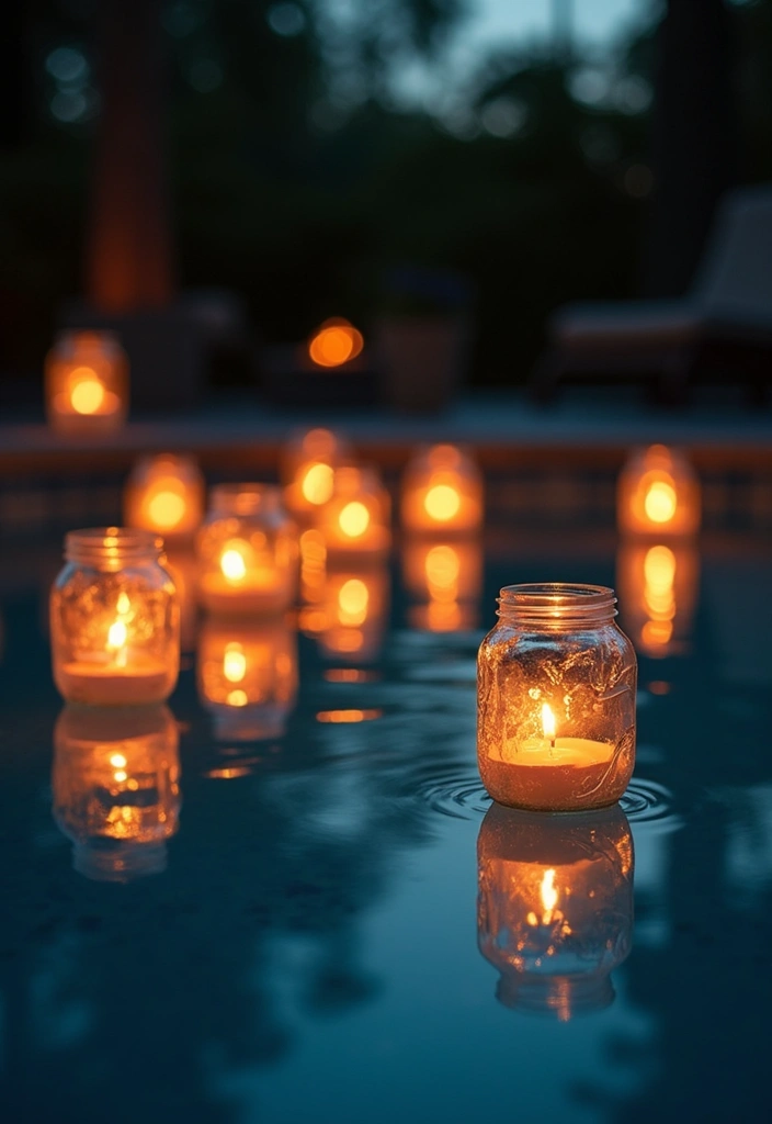 15 DIY Pool Patio Decor Ideas You'll Wish You Knew Sooner! - 7. Floating Candle Luminaries