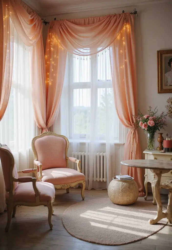 15 Enchanting Castlecore Decor Ideas That'll Make Your Heart Skip a Beat! - 1. Elegant Tulle Draperies