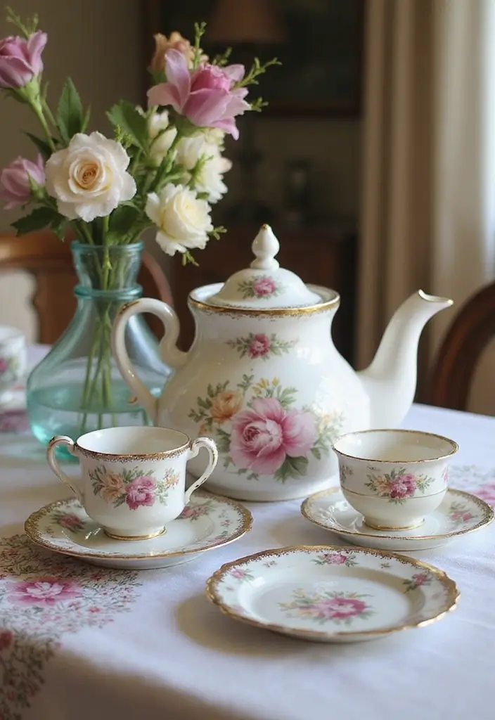 15 Enchanting Castlecore Decor Ideas That'll Make Your Heart Skip a Beat! - 5. Vintage Tea Sets