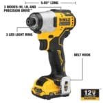DEWALT XTREME 12V MAX Impact Driver Kit 1/4" Compact Cordless DCF801F2 - Image 9