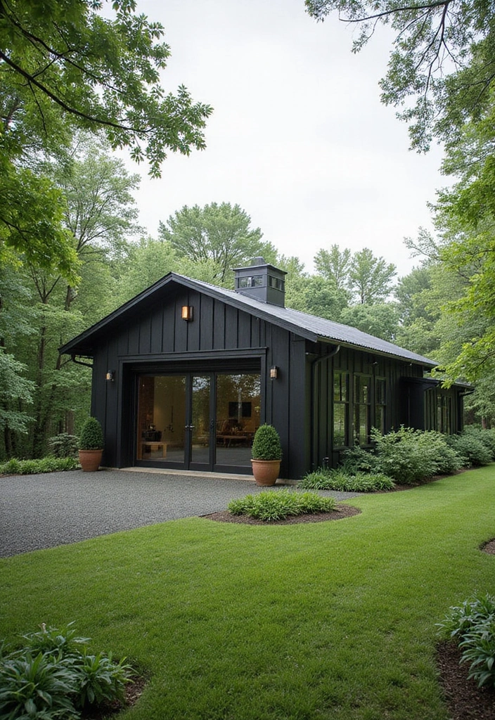 21 Stunning Modern Barndominium Designs That Redefine Country Living (You Won't Believe #13!) - 1. Sleek Steel Barns with Minimalist Aesthetics