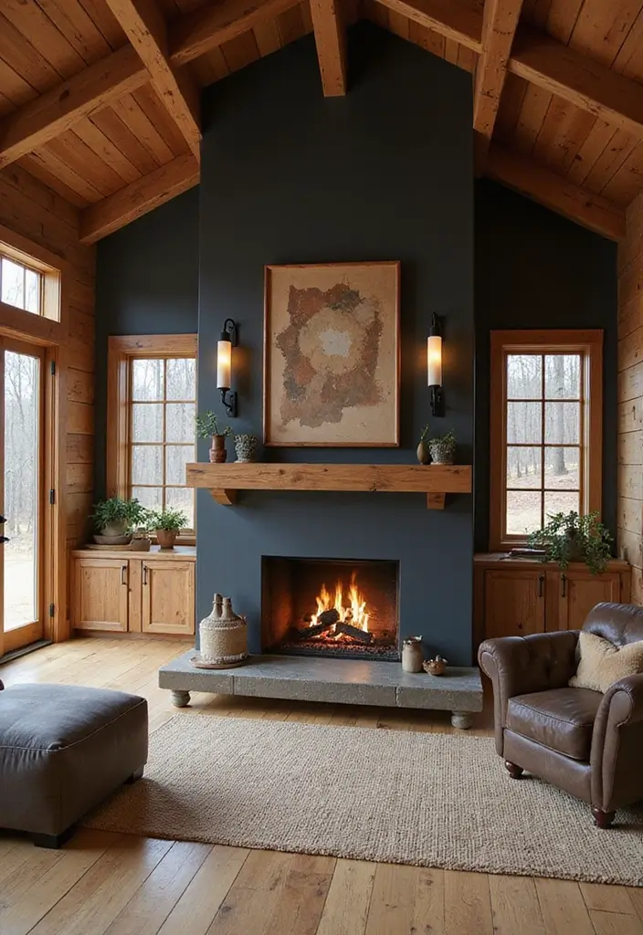 21 Stunning Modern Barndominium Designs That Redefine Country Living (You Won't Believe #13!) - 14. Cozy Fireplaces as Focal Points