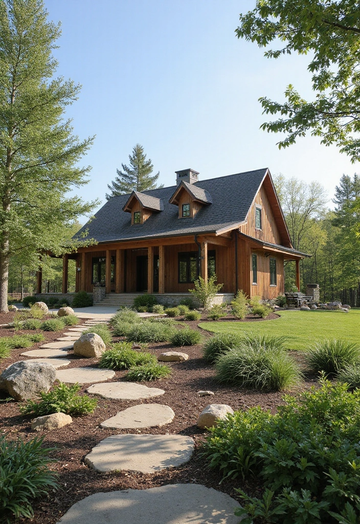 21 Stunning Modern Barndominium Designs That Redefine Country Living (You Won't Believe #13!) - 18. Sustainable Landscaping