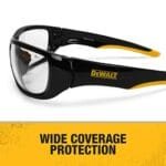 DEWALT Clear Safety Glasses Z87+ Rubber Comfort Black Frame Dominator - Image 5