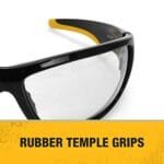 DEWALT Clear Safety Glasses Z87+ Rubber Comfort Black Frame Dominator - Image 3