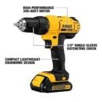 DEWALT 20V MAX Cordless Drill Kit - 2 Batteries & Charger (DCD771C2) - Image 3
