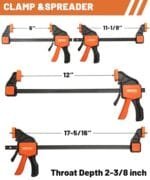 Pro Woodworking Clamp Set - 6PC Heavy Duty Bar, F & Trigger Clamps - Image 2