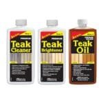 STAR BRITE 3 Step Teak Restoration Kit - Premium Wood Cleaner & Oil