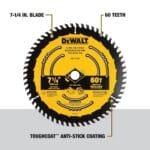 DEWALT 7-1/4" 60T Premium Wood Cutting Circular Saw Blade DWA171460 - Image 2