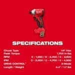 Milwaukee M18 Compact Hex 3651 3-Speed Impact Driver Bare Tool Renewed - Image 6