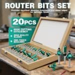 20PCS Woodworking Router Bit Set 1/4" Carbide Shank DIY Smooth Cuts - Image 5