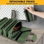 Heavy Duty Roll Up Tool Bag - Portable Mechanic Organizer Pouch, Green - Image 4