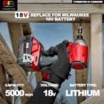 FORBETER 5.0Ah 18V M18 Battery 2-Pack for Milwaukee Cordless Tools - Image 6