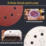 Premium 5" 8-Hole Orbital Sander Discs - 170pcs Multi-Grit Sandpaper - Image 4