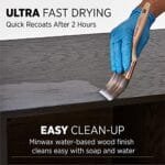 Minwax Clear Satin Polycrylic Water-Based Protective Wood Finish - Image 5