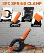 Pro Woodworking Clamp Set - 6PC Heavy Duty Bar, F & Trigger Clamps - Image 3