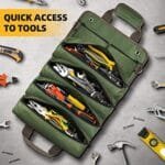 Heavy Duty Roll Up Tool Bag - Portable Mechanic Organizer Pouch, Green - Image 6