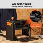 VEVOR 13" 3-Blade Benchtop Planer | 2-Speed Low Noise Wood Thickness - Image 6