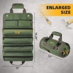 Heavy Duty Roll Up Tool Bag - Portable Mechanic Organizer Pouch, Green - Image 5