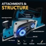 Dewalt 20V Cordless Brushless Electric Planer 15000RPM Woodworking Tool - Image 7