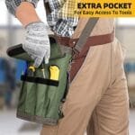 Heavy Duty Roll Up Tool Bag - Portable Mechanic Organizer Pouch, Green - Image 3