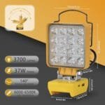 DigiGlow 3700LM LED Work Light | Dewalt Battery Compatible | USB-C - Image 2