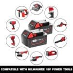 FORBETER 5.0Ah 18V M18 Battery 2-Pack for Milwaukee Cordless Tools - Image 7