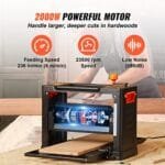 VEVOR 13" 3-Blade Benchtop Planer | 2-Speed Low Noise Wood Thickness - Image 5