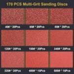 Premium 5" 8-Hole Orbital Sander Discs - 170pcs Multi-Grit Sandpaper - Image 2