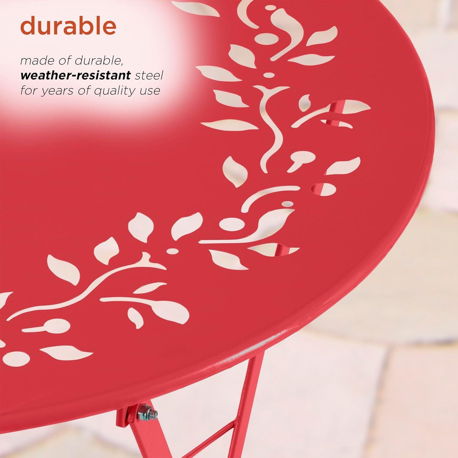 My Take on Alpine’s Red Folding Bistro Set Outdoors