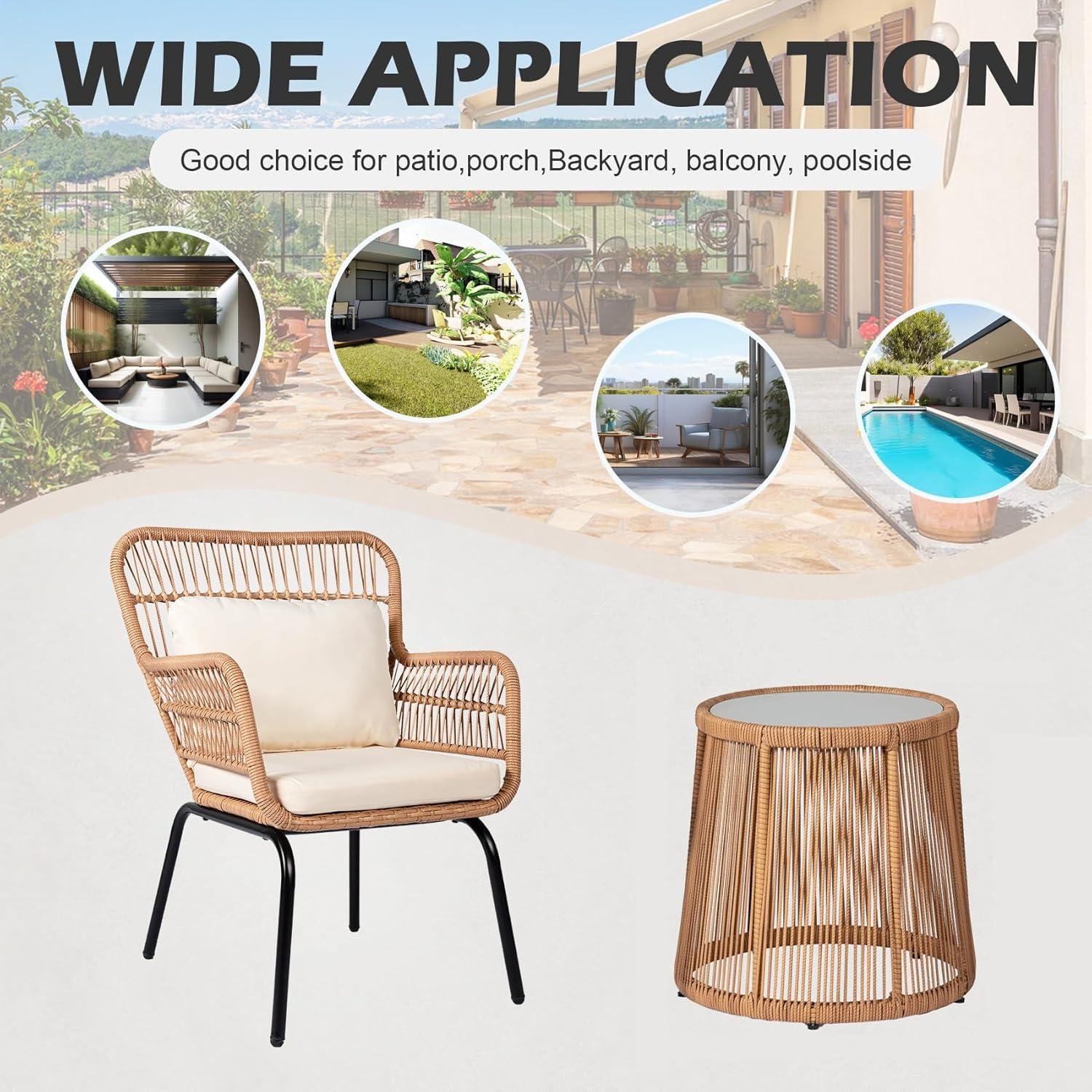 I Tried This 3-Piece Wicker Bistro Set Outdoors