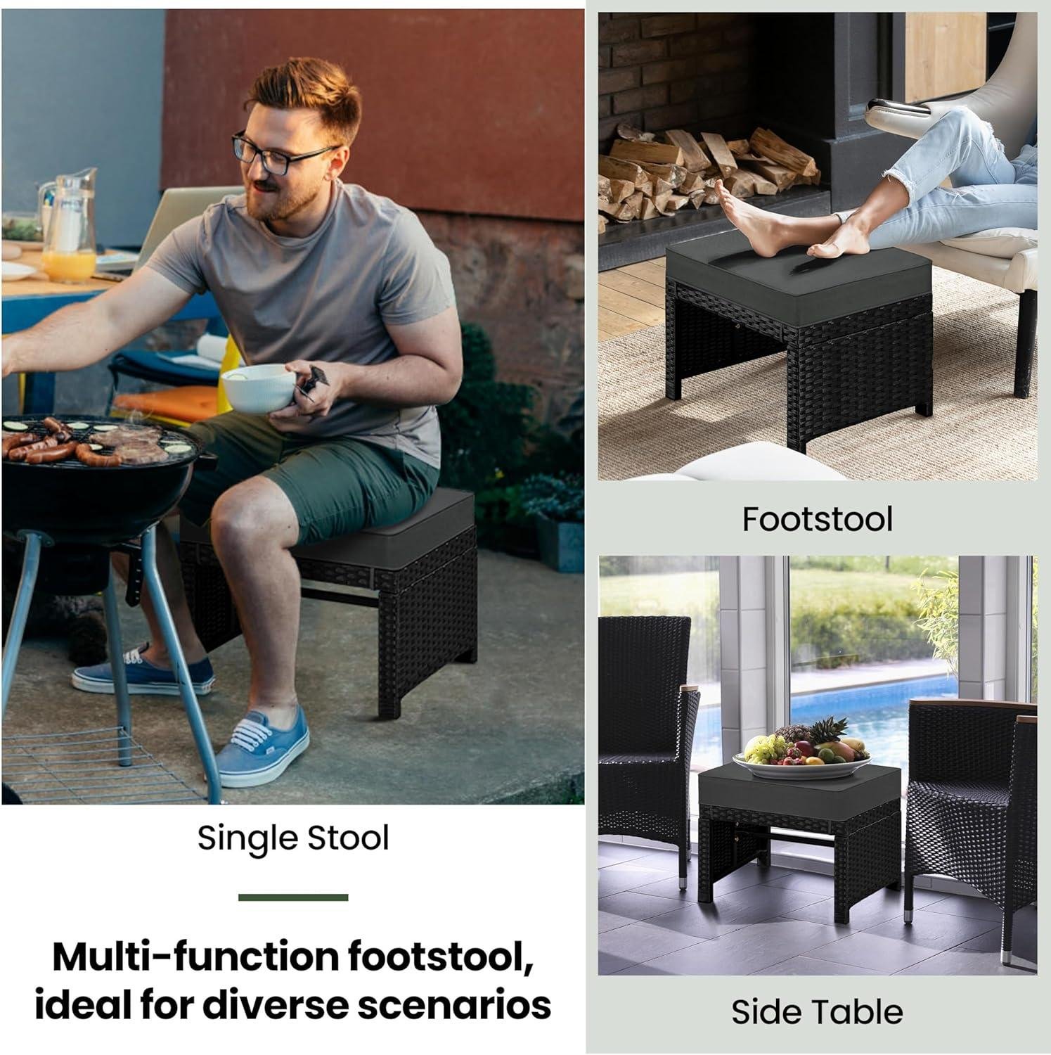 Why I Like These Yaheetech Wicker Ottomans (2pc)